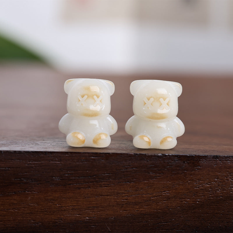 H11-White Bear Bodhi Spacer Beads