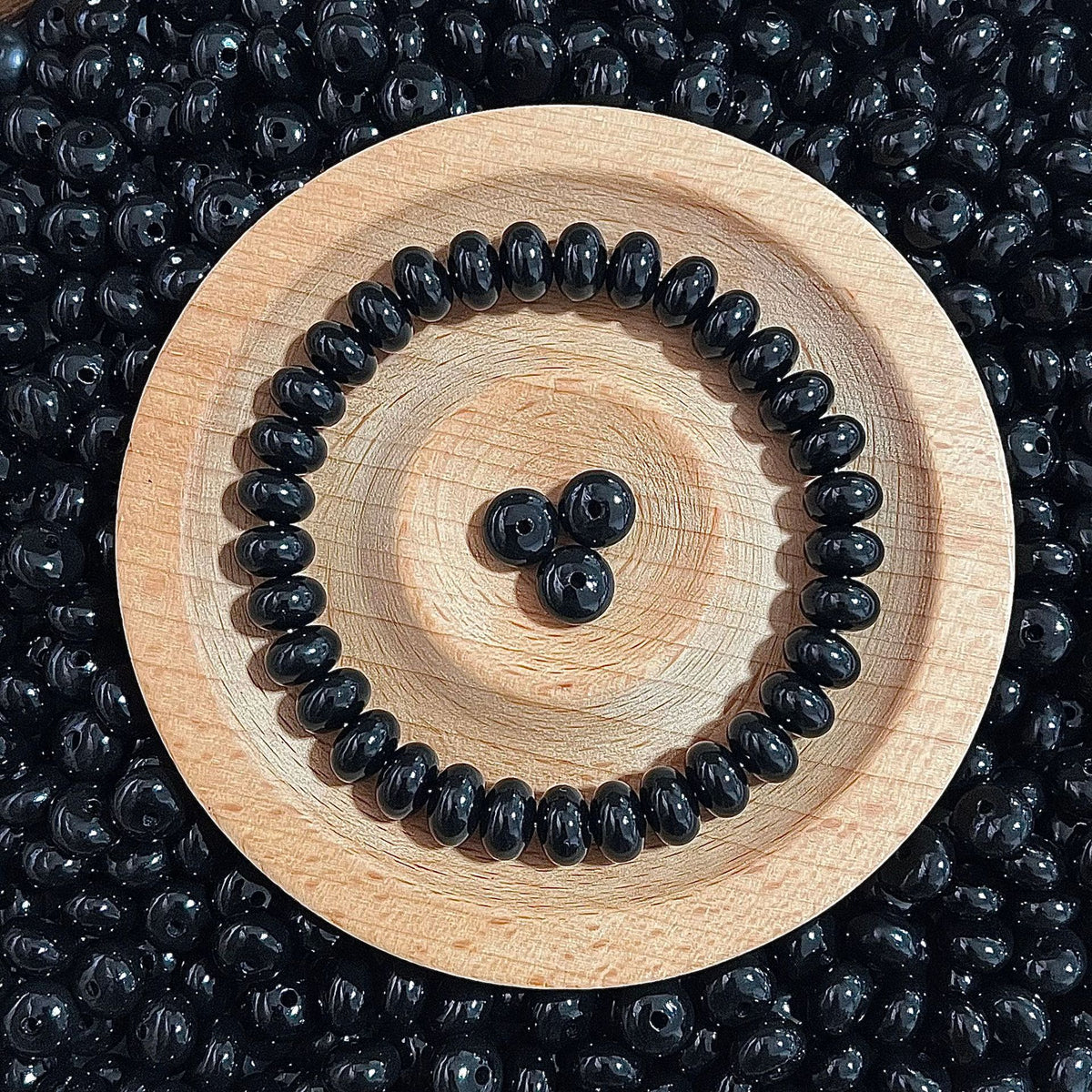 A27-Black Abacus Bodhi Beads【8mm】