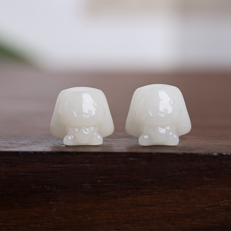 H10-White Dog Bodhi Spacer Beads