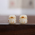 H09-White Lucky Cat Bodhi Spacer Beads