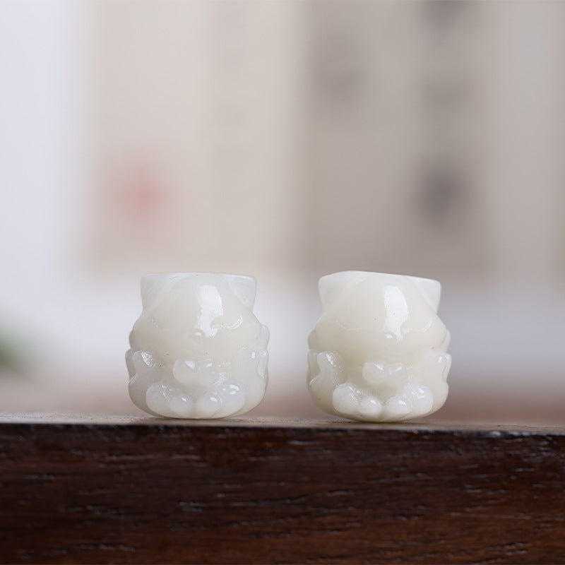 H19-White Fox Bodhi Spacer Beads