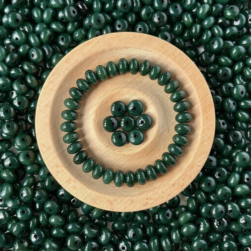 A23-Dark Green  Abacus Bodhi Beads【8mm】