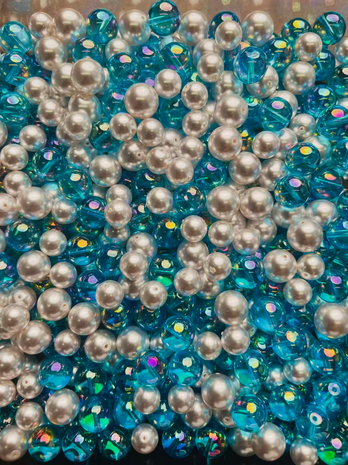 Z07-Mixed Color Plated AB Glass Beads